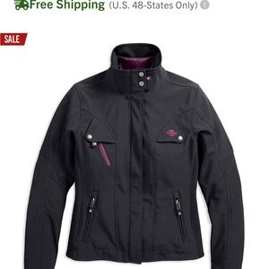 Harley-Davidson Women's Black Jacket with Purple Details